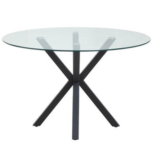 Salford Round Dining Table With Black Metal Legs