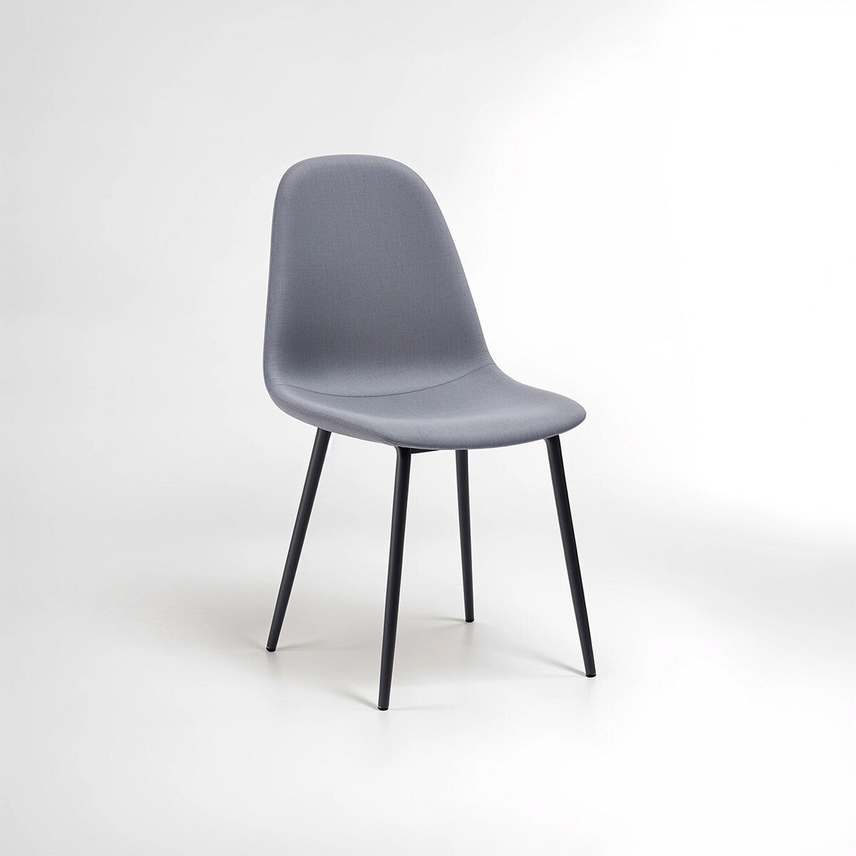 Salford Grey Fabric Dining Chair with Black Legs