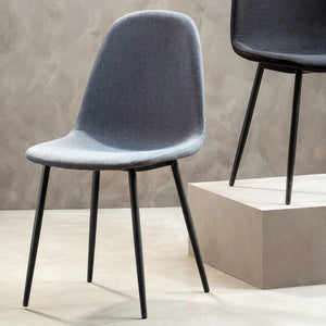 Salford Grey Fabric Dining Chair with Black Finish Legs