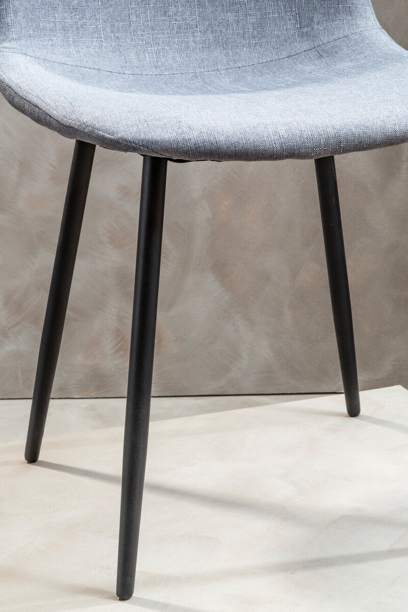 Salford Grey Fabric Dining Chair with Black Legs