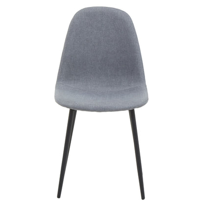 Salford Grey Fabric Dining Chair with Black Legs