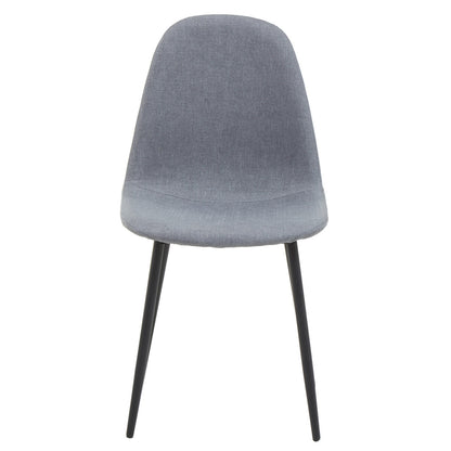 Salford Grey Fabric Dining Chair with Black Legs