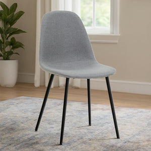 Salford Mink Fabric Dining Chair with Black Finish Legs