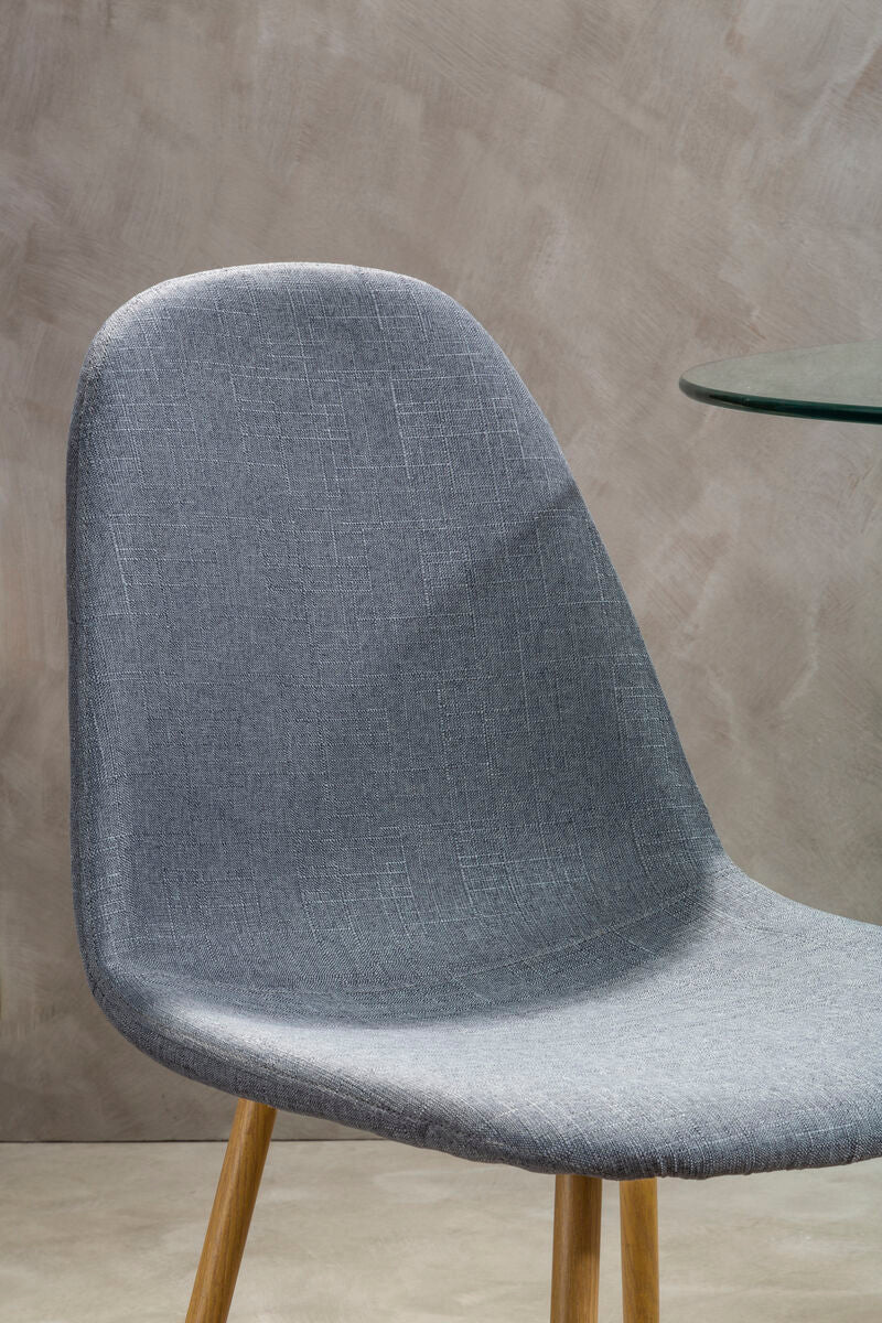 Salford Grey Fabric Dining Chair With Wood Effect Legs