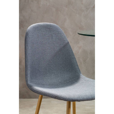 Salford Grey Dining Chair With Wood Effect Legs