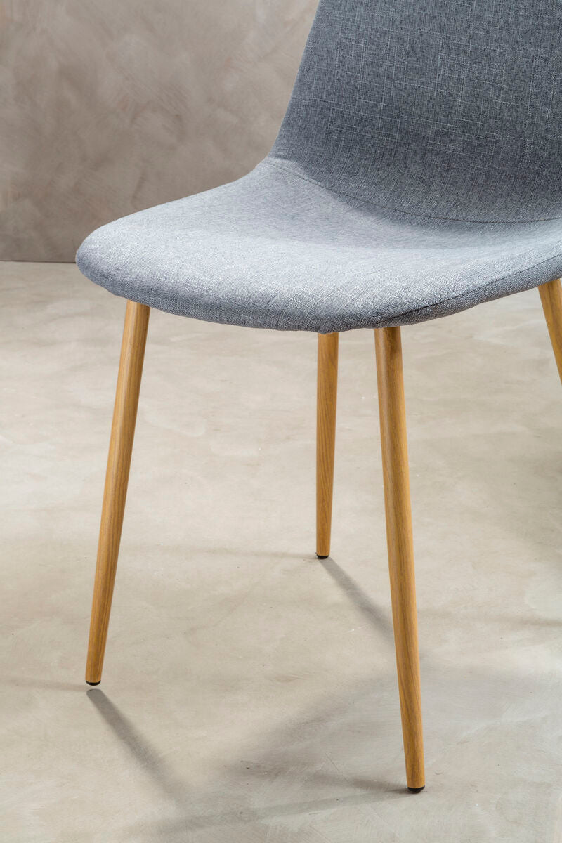Salford Grey Fabric Dining Chair With Wood Effect Legs
