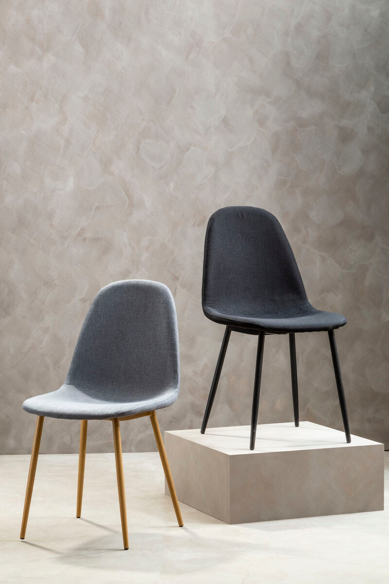 Salford Grey Fabric Dining Chair With Wood Effect Legs