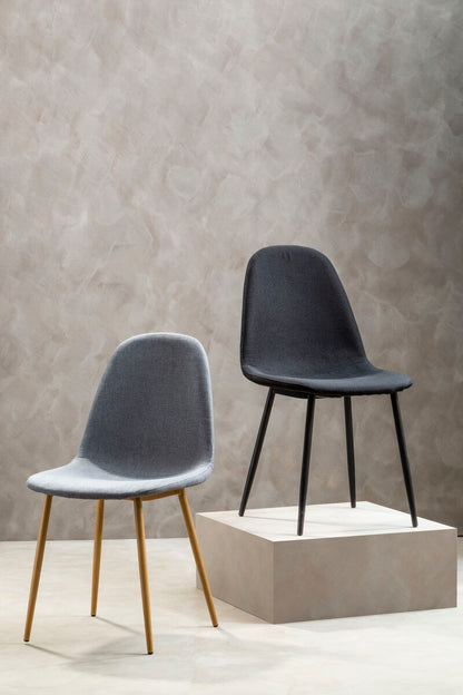 Salford Grey Fabric Dining Chair With Wood Effect Legs