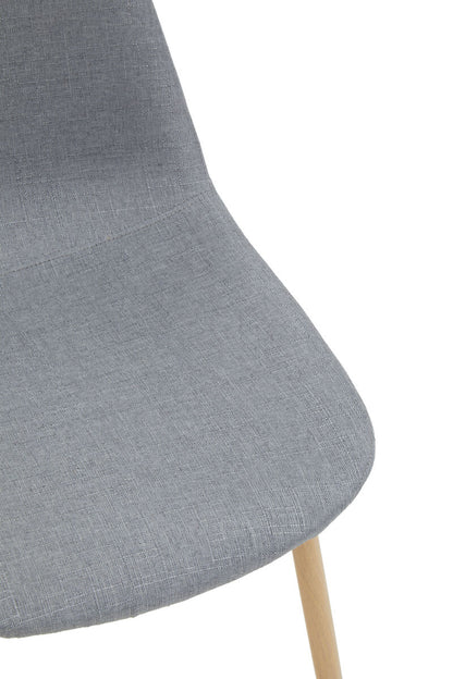 Salford Grey Fabric Dining Chair With Wood Effect Legs