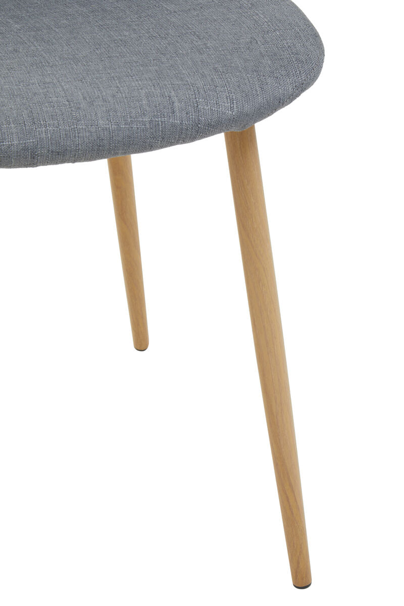 Salford Grey Fabric Dining Chair With Wood Effect Legs