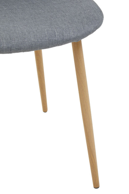 Salford Grey Fabric Dining Chair With Wood Effect Legs