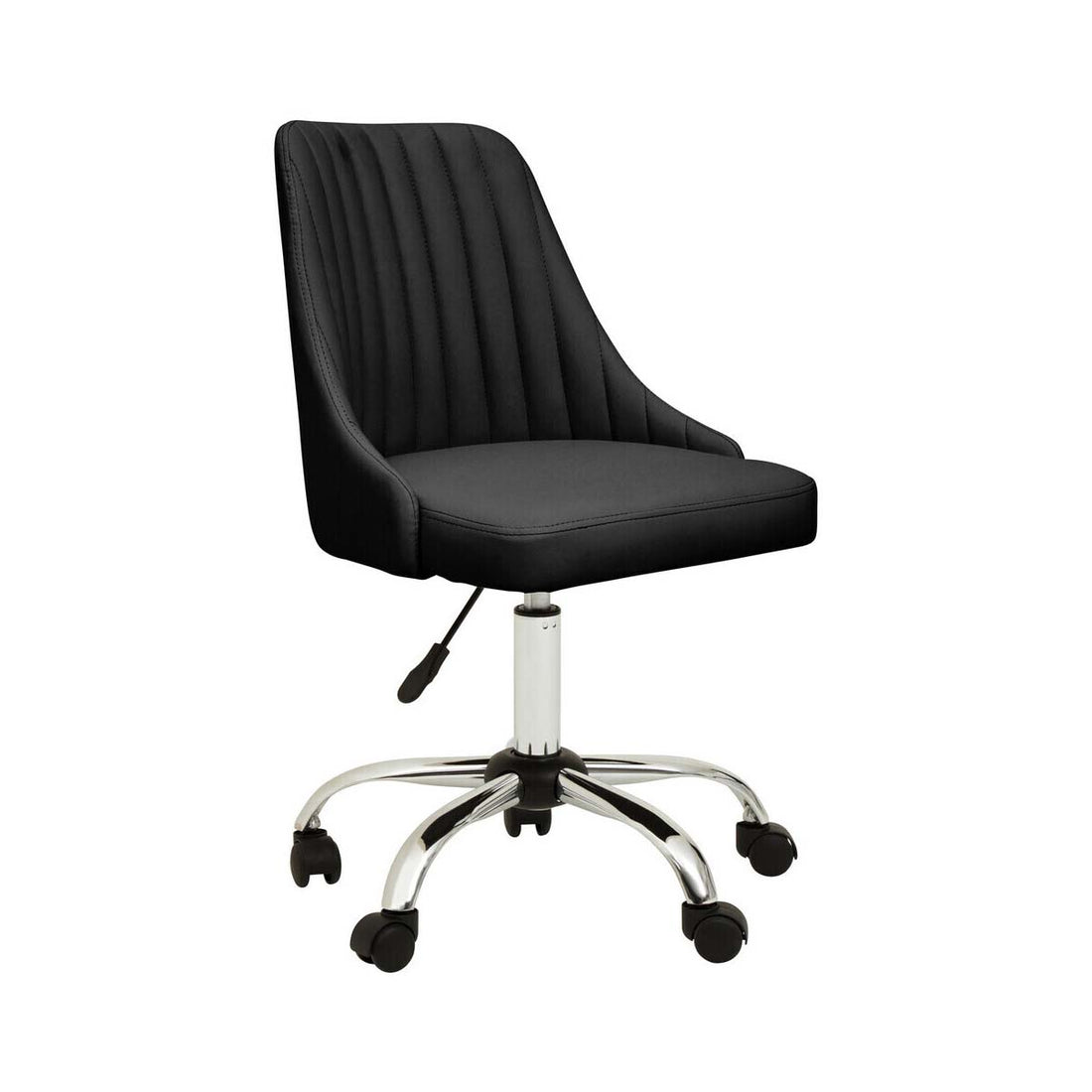 Brent Ribbed Black And Chrome Home Office Chair