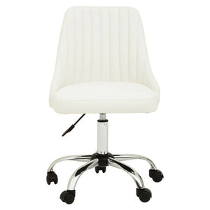 Brent Off White Leather Effect Home Office Chair