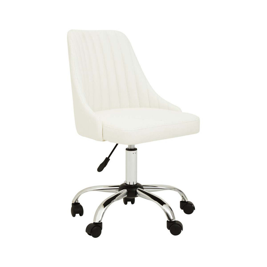 Brent Off White Leather Effect Home Office Chair