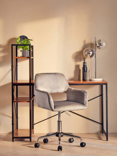 Brent Grey Velvet And Chrome Base Home Office Chair