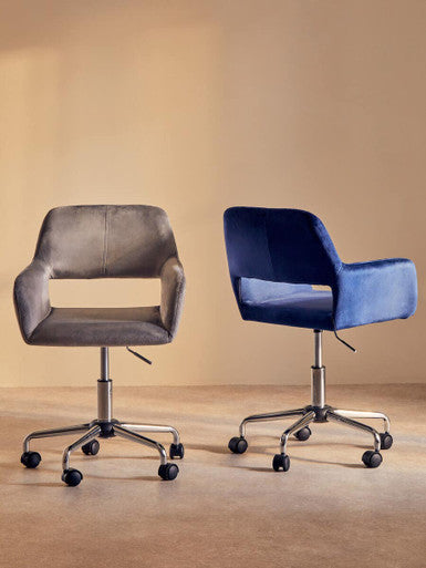 Brent Navy Velvet And Chrome Base Home Office Chair