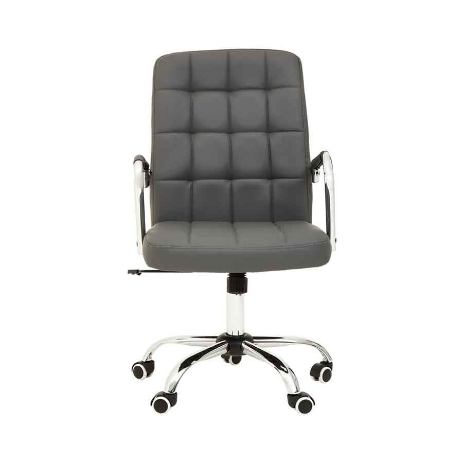 Brent Grey Leather Effect And Chrome Home Office Chair