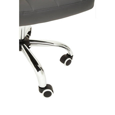 Brent Grey Leather Effect And Chrome Home Office Chair