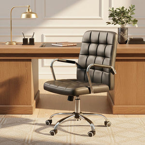 Brent Black Leather Effect High Back Home Office Chair