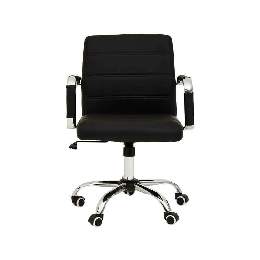 Brent Black Leather Effect And Chrome Home Office Chair