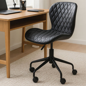 Brent Black Leather Effect Home Office Chair