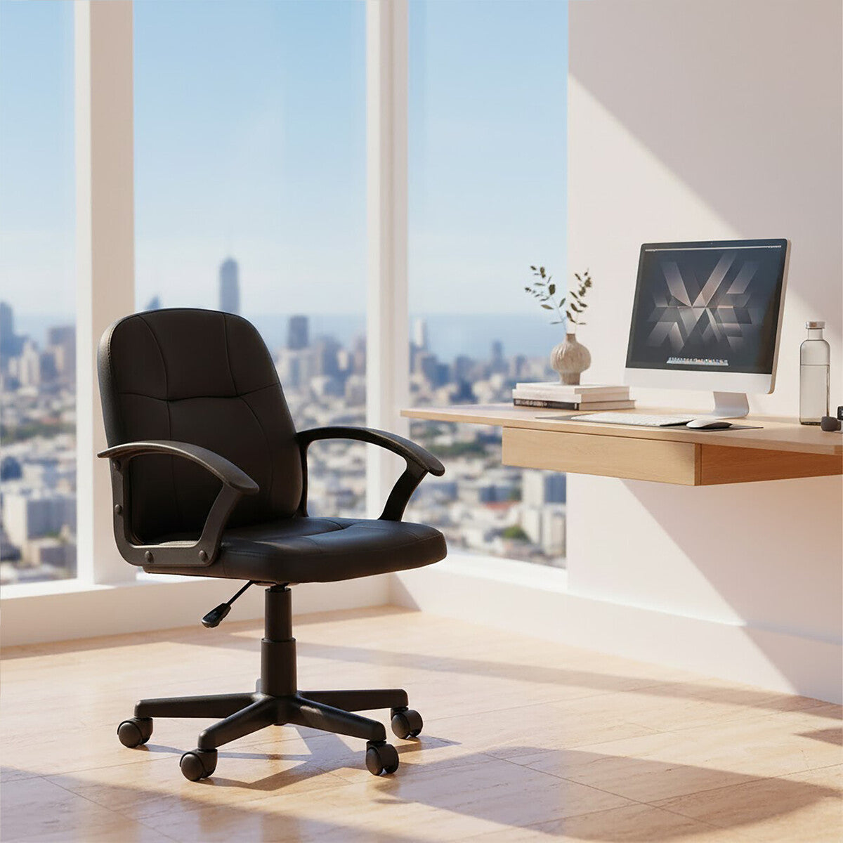 Brent Black Small Home Office Chair