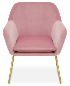 Xander Pink Velvet Bushed Gold Armchair
