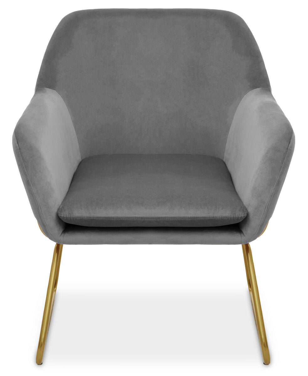 Xander Grey Velvet Modern Accent Chair