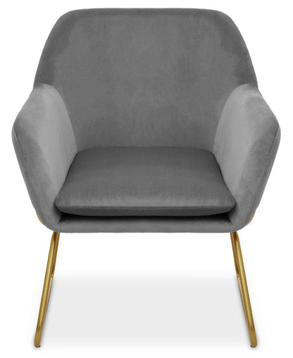Xander Grey Velvet Modern Accent Chair