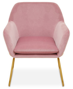 Xander Pink Velvet And Powder Gold Frame Armchair