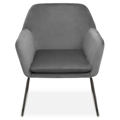 Xander Grey Velvet And Black Frame Armchair