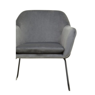 Xander Grey Velvet And Black Frame Armchair