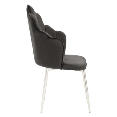 Tian Black Velvet Chair