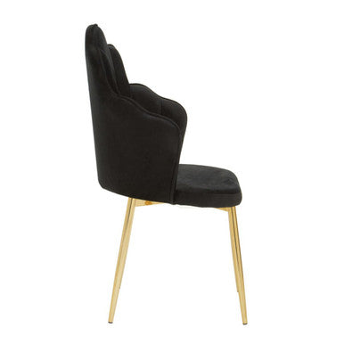 Tian Black Velvet Dining Chair