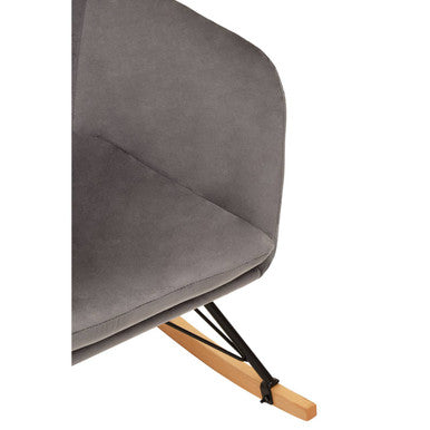 Stockholm Grey Velvet Rocking Chair