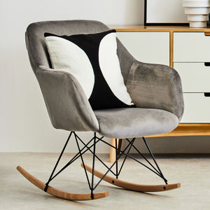 Stockholm Grey Velvet Rocking Chair