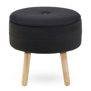Ivy Black Velvet Stool