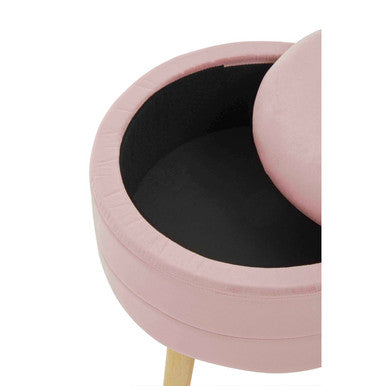 Ivy Pink Velvet Stool