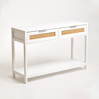 Sherman White Wood Console Table
