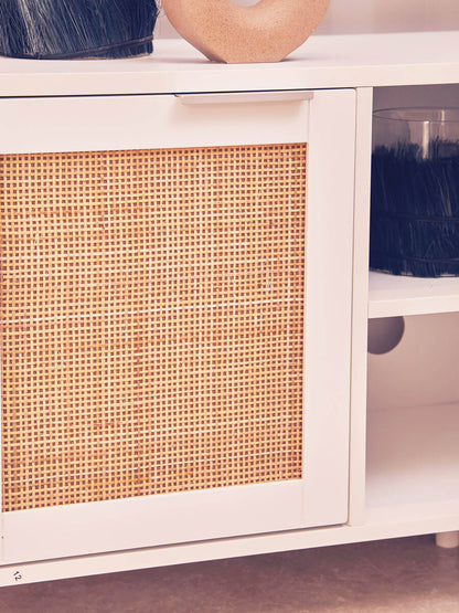 Sherman White Wood Media Unit