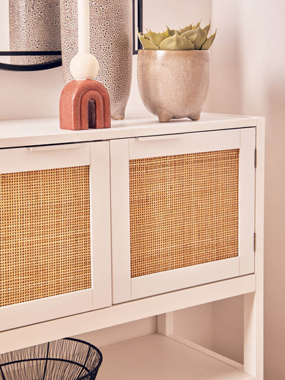 Sherman White Wood Side Cabinet