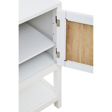 Sherman White Wood Side Cabinet