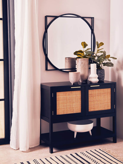 Sherman Black Wood Side Cabinet