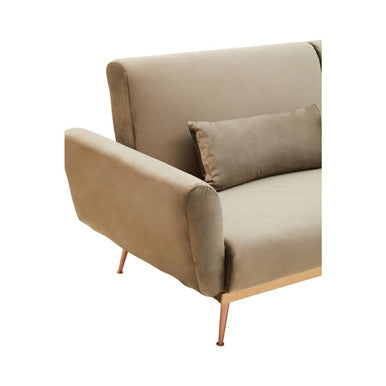 Mink Velvet Sofa Bed, Hatton