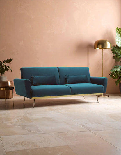 Hatton Green Velvet Sofa Bed