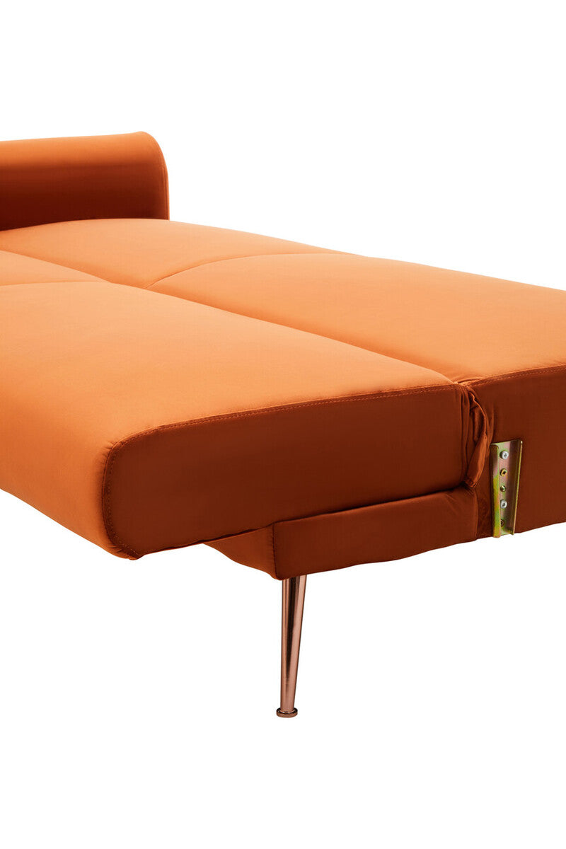 Burnt Orange Velvet Sofa Bed, Hatton