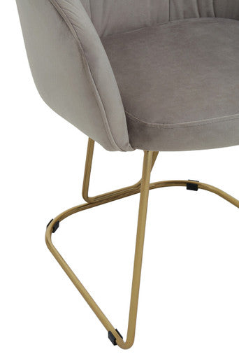 Veneto Mink Velvet Curved Dining Chair