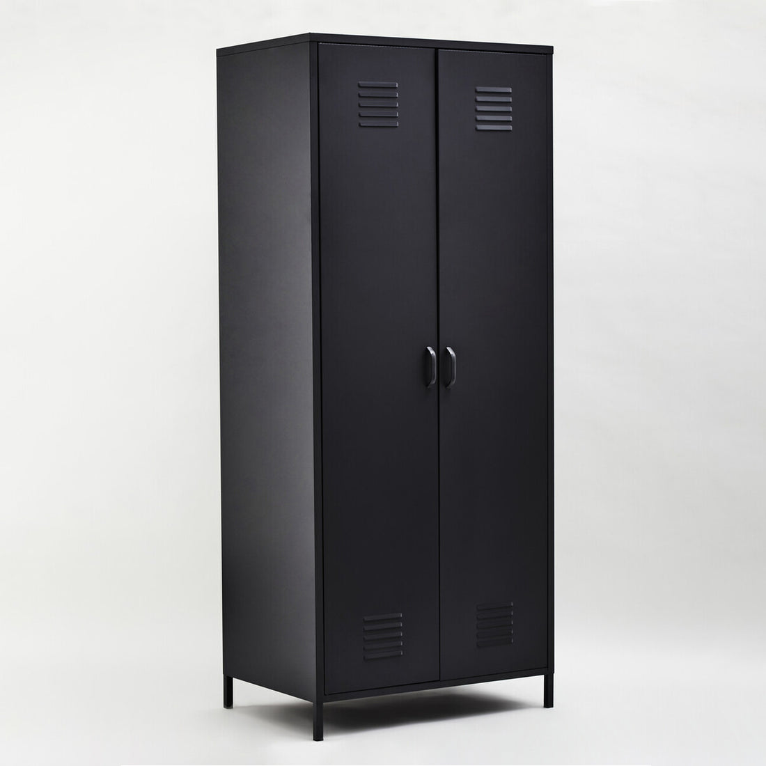 Academy Black Two Door Locker Style Wardrobe