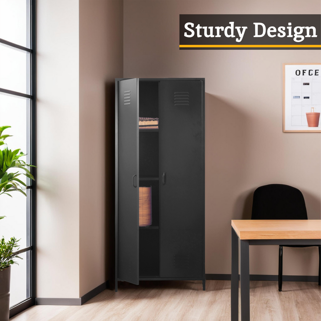 Academy Black Two Door Locker Style Wardrobe - image 13
