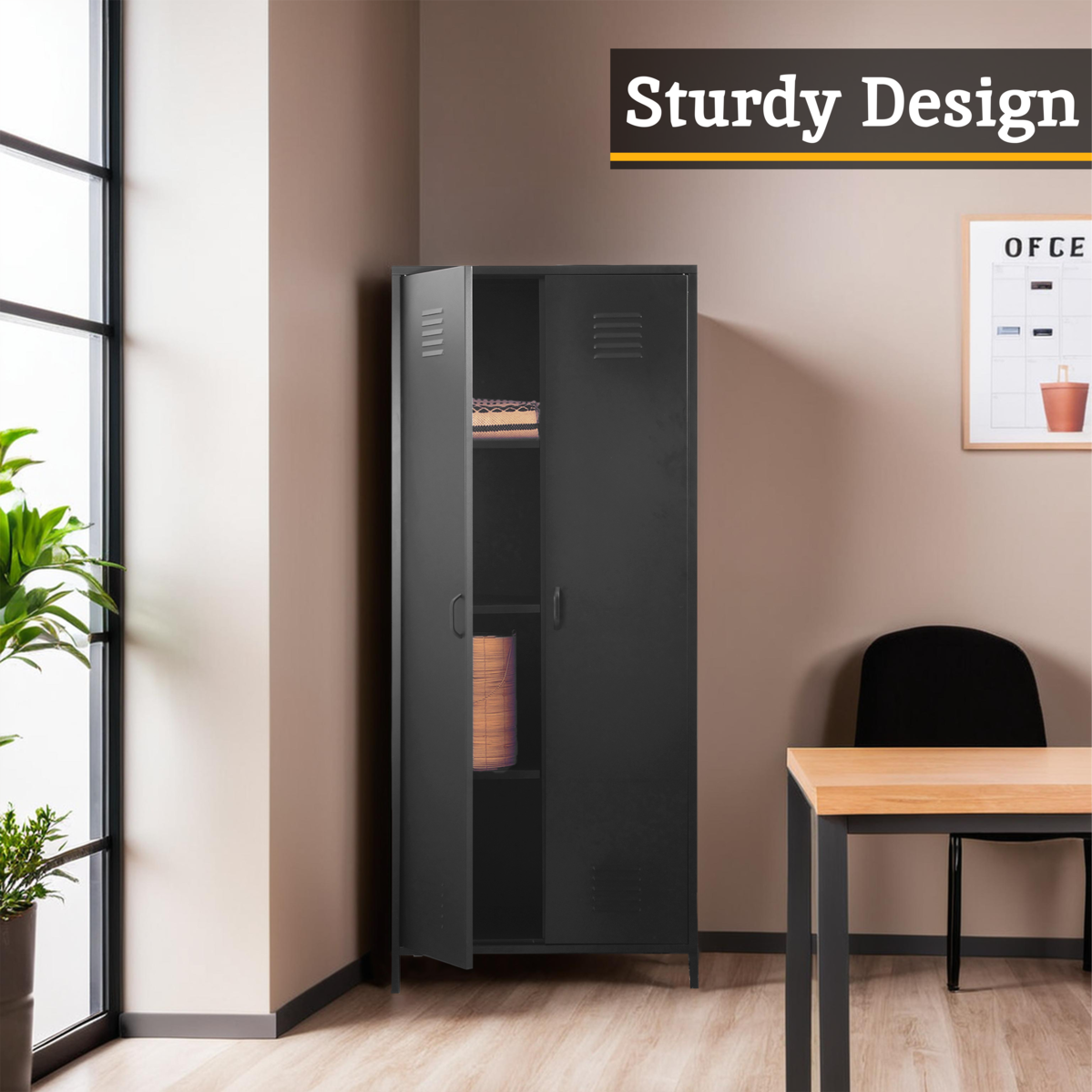 Academy Black Two Door Locker Style Wardrobe - image 13